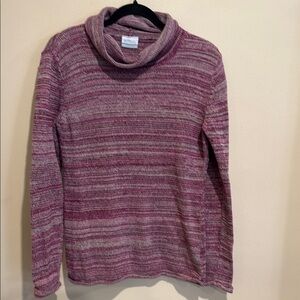🔥Columbia Women's Cowl Neck Sweater - Maroon, Pink & Gray Stripes